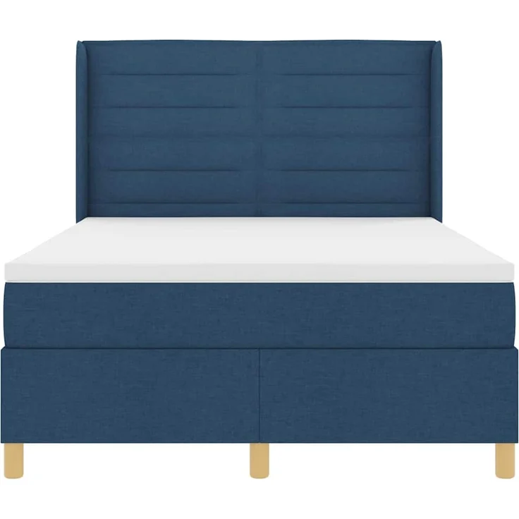 vidaXL Boxspringbett mit Matratze mit Kopfteil Blau 140 x 200 cm Stoff 3341776 – Bild 7