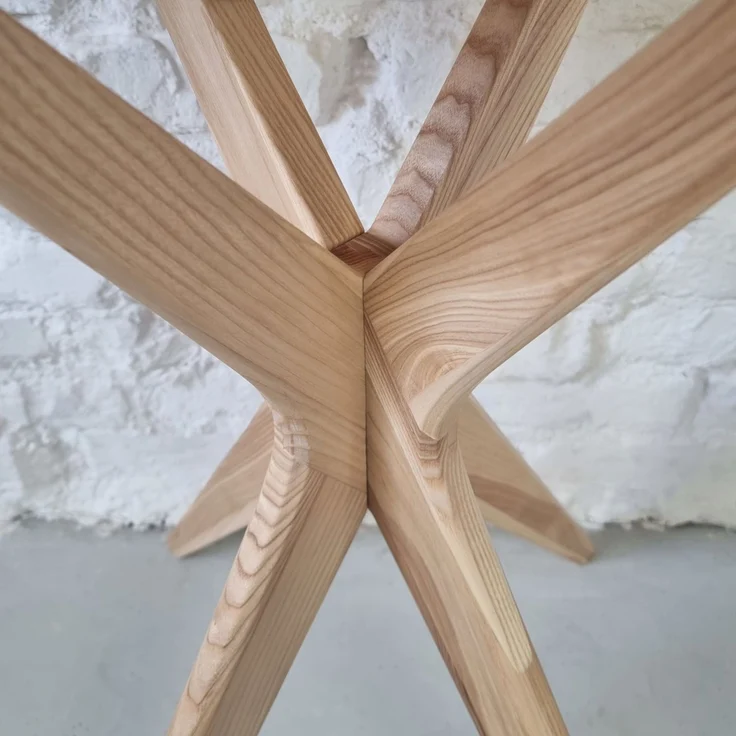 Ragaba runder Esstisch, MDF & Massives Eschenholz, Weiß, Ø 70 cm – Bild 6