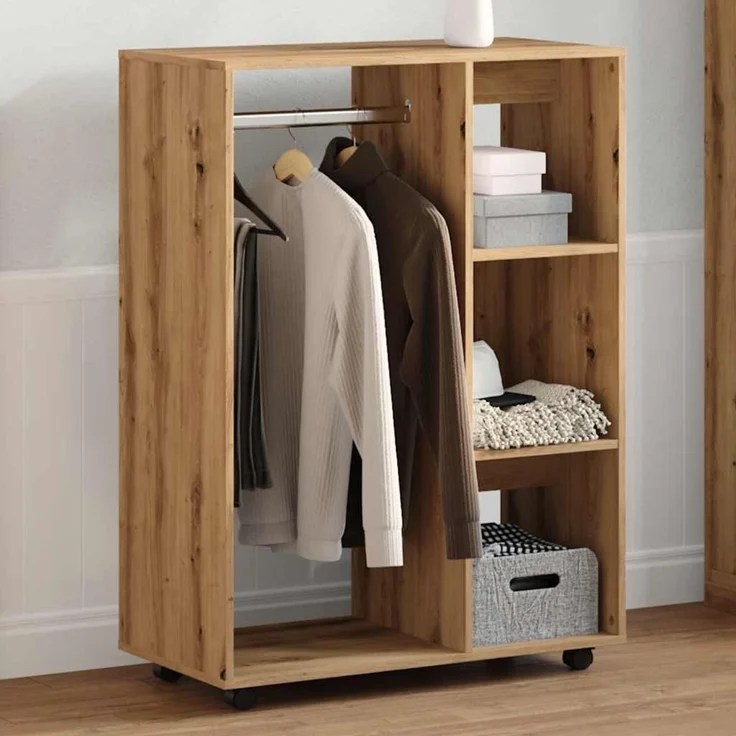vidaXL Kleiderständer Artisan-Eiche 80x40x110 cm Holzwerkstoff 856669 – Bild 3