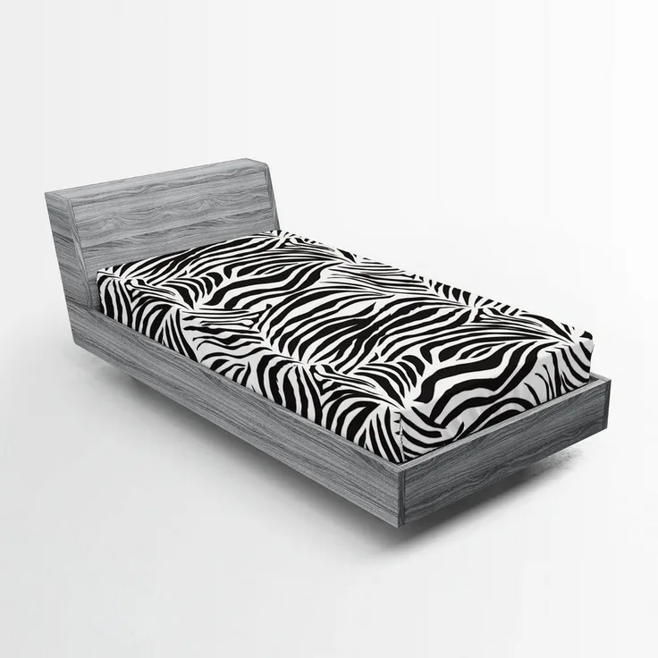 Abakuhaus Spannbettlaken Soft Dekorativer Stoff Bettwäsche Rund-um Elastischer Gummizug, Schwarz-Weiss Wilde Zebra-Linien