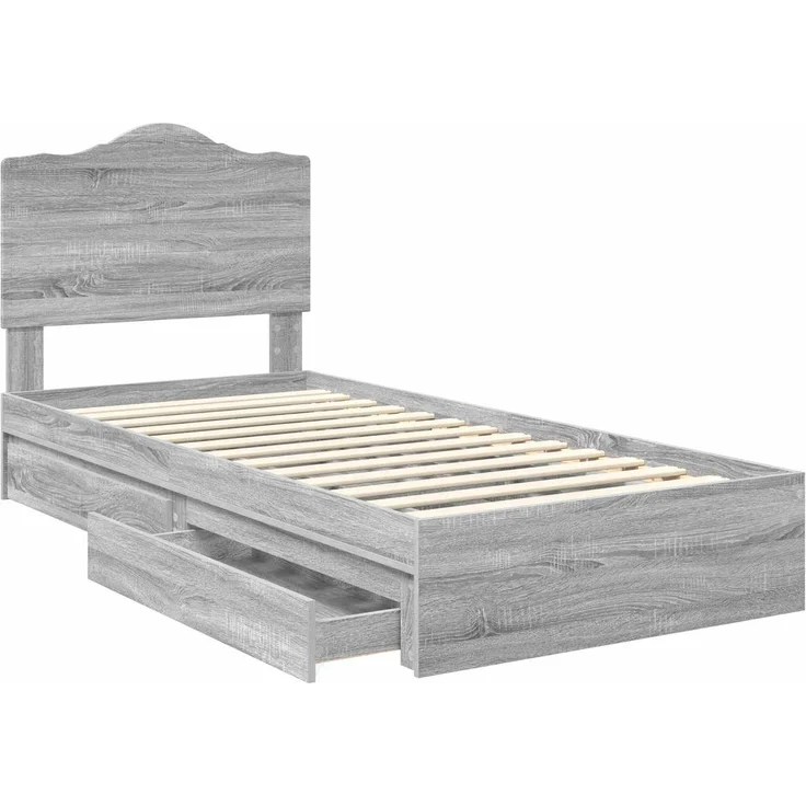 vidaXL Aufbewahrungsbett Graues Sonoma 90 x 200 cm Holzwerkstoff 3413546 – Bild 4