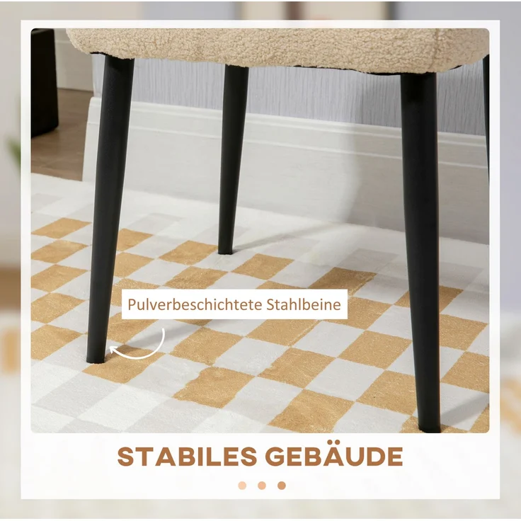 DESVIAE Hocker mit Polsterung 42x47x42 cm Polyester Beige – Bild 6