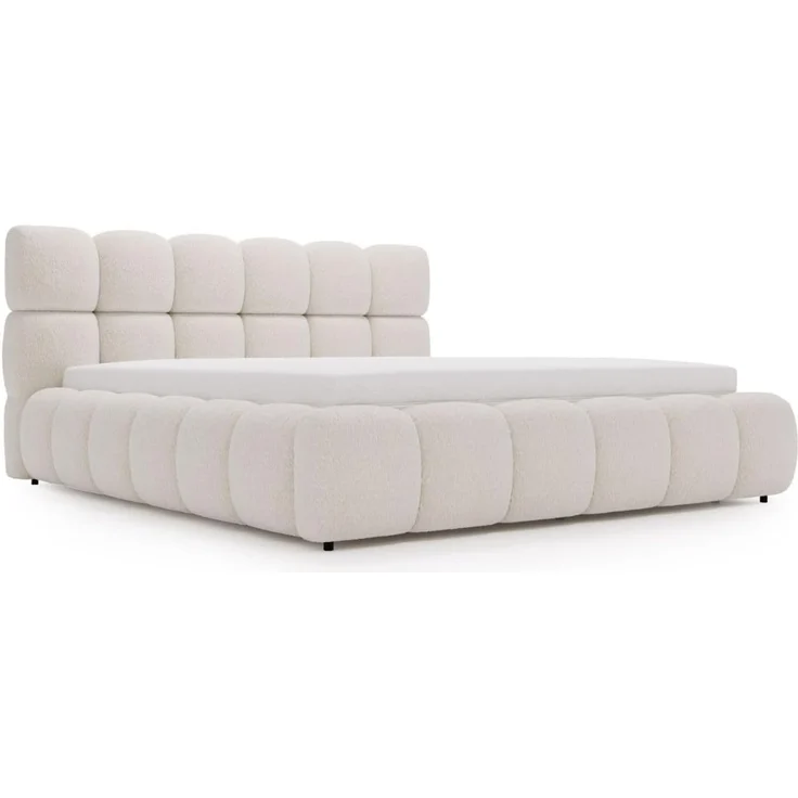 GRAINGOLD Modo Polsterbett 160x200, Doppelbett mit Kopfteil, groß Stauraum, Bouclé-Stoff, Beige – Bild 8
