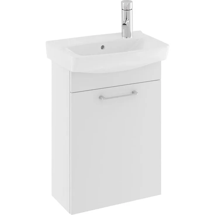 Ifö spira furniture pack 515 right, Komplettes Möbelpaket in Weiß mit rechtseitigem Waschbecken, Unterschrank und beweglichem Regal