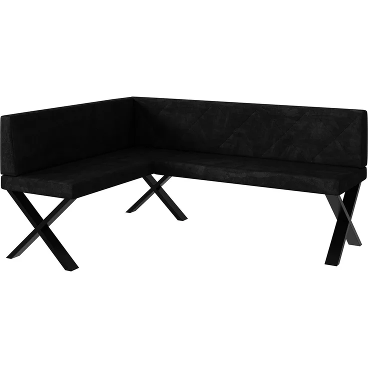 MEBLINI Eckbank für Esszimmer - Küchenbank - Essecke - Sitzecke Küche - ERIC - X-Beine 128x168x87cm Links - Graphit Samt