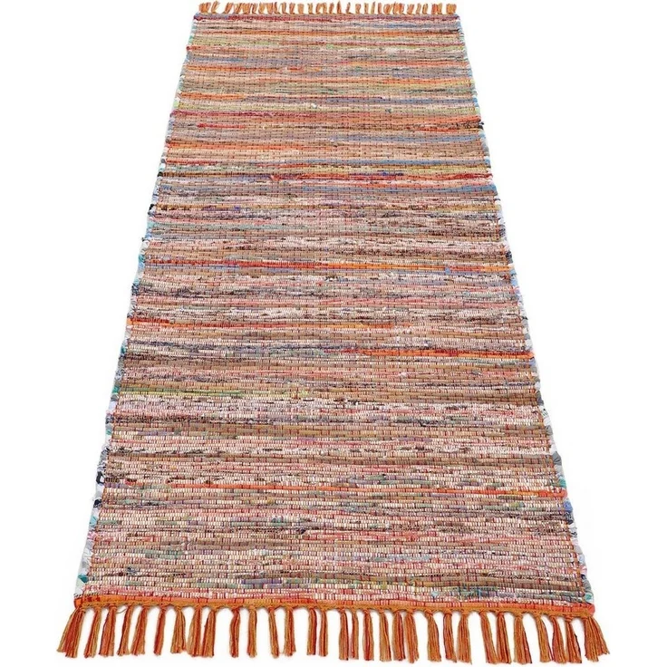carpetfine Teppich Kelim Chindi, Wendeteppich, rechteckig, Höhe: 6 mm, handgewebt, Fleckerlteppich mit Fransen, auch vielen in Läufergrößen – Bild 1