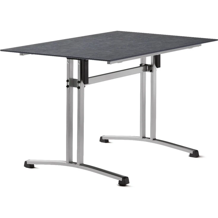 Sieger 5360-20 Boulevard-Klapptisch mit Polytec Tischplatte, Stahlrohr Beton, hell 80 x 117 x 120 cm – Bild 1