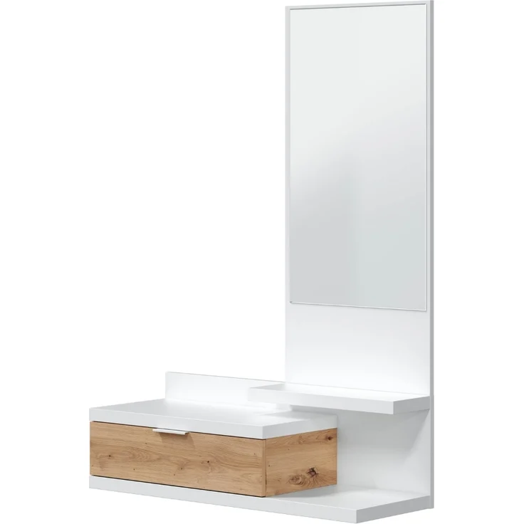 Calicosy Hängekonsole mit 1 Schublade und 1 Spiegel L81 cm - DHALIA - Weiß – Bild 6