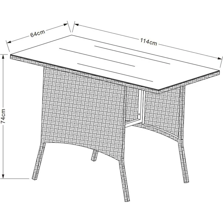VCM Gartentisch Raloso 920284 Braun H. 74 x B. 114 x T. 64 cm – Bild 3