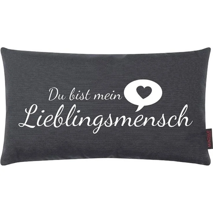 Magma Heimtex Zierkissen Lieblingmensch Zierkissen Anthrazit, 30 x 50 cm, Mit Siebdruck "Du bist mein Lieblingsmensch" – Bild 2