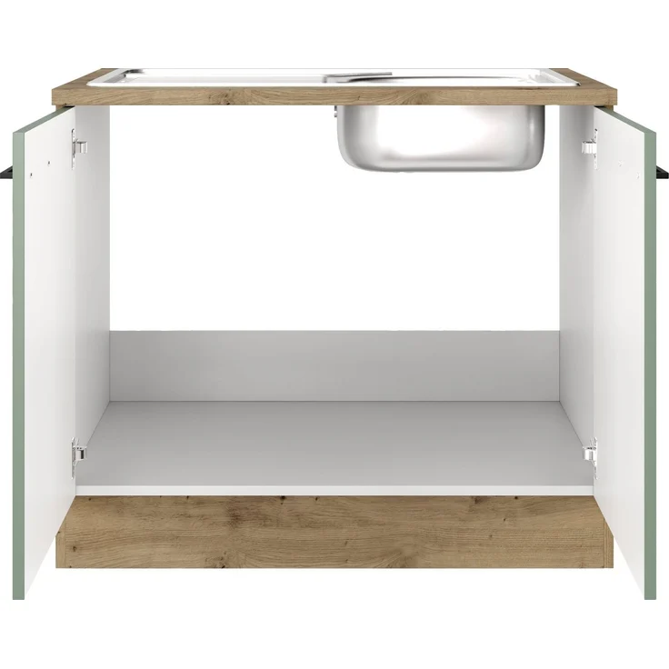 Flex-Well Spülenschrank Cara (2-St) (B x H x T) 100 x 85 x 60 cm, inkl. Edelstahl-Einbauspüle – Bild 2