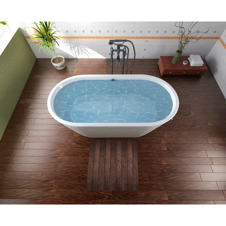 Wallario Schaum-Badematte Holzmuster - Oberfläche mit Holzmaserung VII, Höhe 5.5 mm, rutschhemmend, geeignet für Fußbodenheizungen, Polymer-Schaum, rechteckig