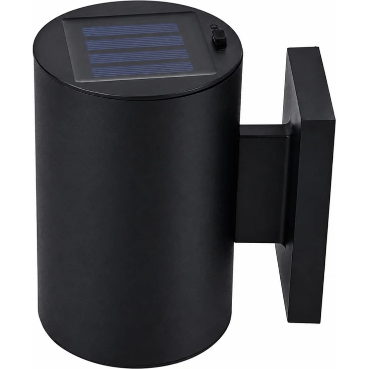 2x LED Solar-Wandleuchte, Schwarz, Aluminium, Dämmerungssensor, H 13 cm – Bild 7