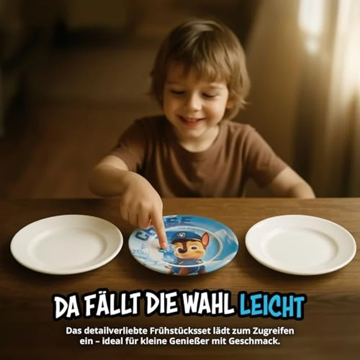 United Labels® Frühstücks-Geschirrset Paw Patrol Frühstücksset für Kinder - Geschirr Set 3-tlg, 1 Personen, Porzellan – Bild 4