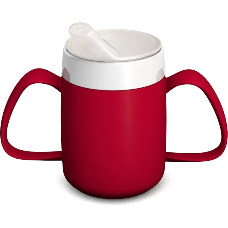 Ornamin Schnabelbecher ORNAMIN 2-Henkel-Becher mit Trink-Trick mit Schnabelaufsatz, Qualitätskunststoff, Trinkhilfe I Spezial-Becher I bruchstabil I BPA-frei I Made in Germany – Bild 1