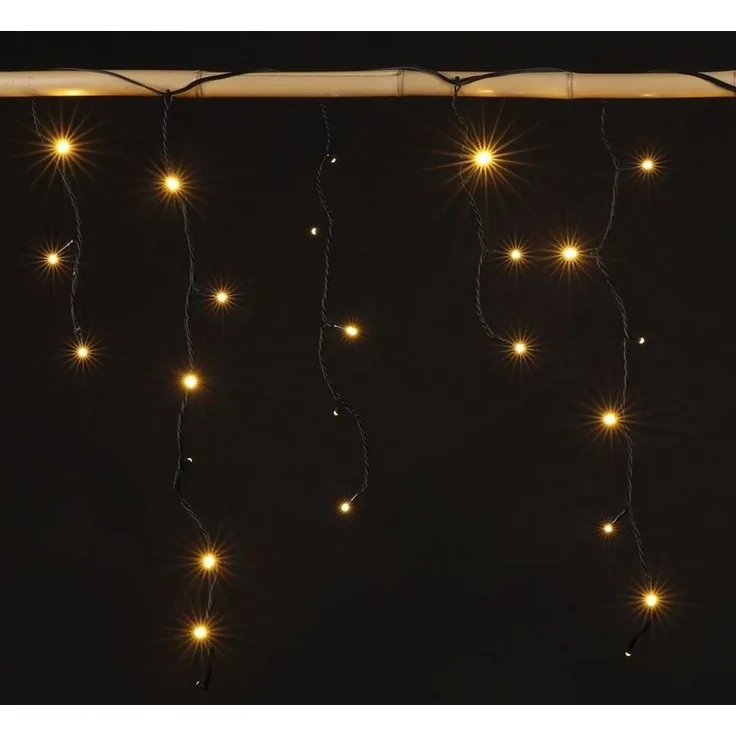 LED Lichtervorhang 3,5m warmweiß Lichterkette Weihnachtensdeko Aussenbeleuchtung