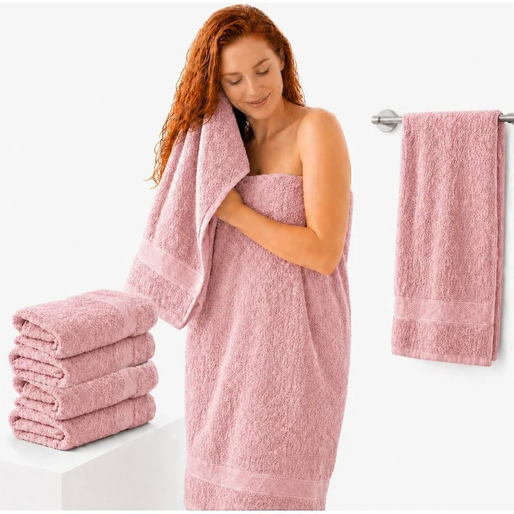 Komfortec Badetücher 100% Baumwolle, 470 g/m², Frottee (4-St), Handtücher 70x140 cm Set, Weich – Bild 1