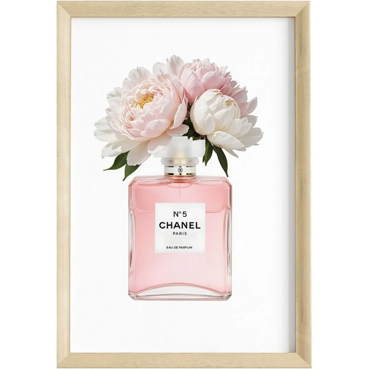 JUSTGOODMOOD Poster Premium ® Coco Chanel Poster · Coco Pink Parfüm Flacon · ohne Rahmen, (1 St) – Bild 1