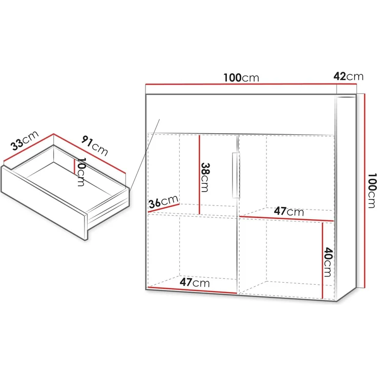 Kommode Kerkin 2D1S (Farbe: Sandfarben) – Bild 3