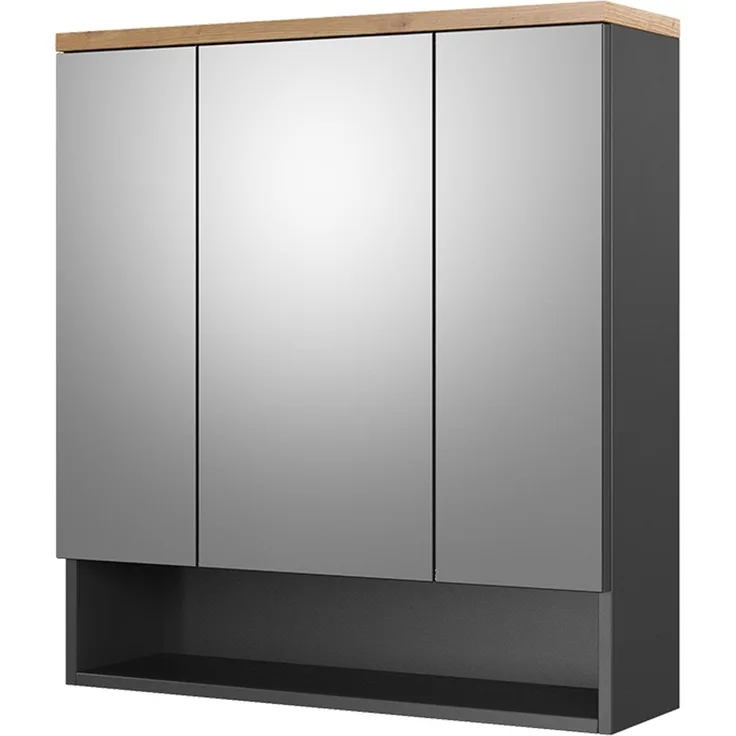 Vicco 'Eden' Spiegelschrank, Spanplatte anthrazit, 70 x 77,5 x 21,7 cm