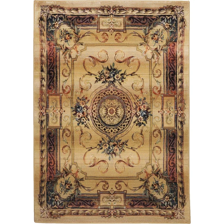 Theko Classic Gabiro Klassischer Orientteppich strapazierfähig und sehr robust in der Farbe Beige-Gold, Maße: 160cm x 160cm, 417781