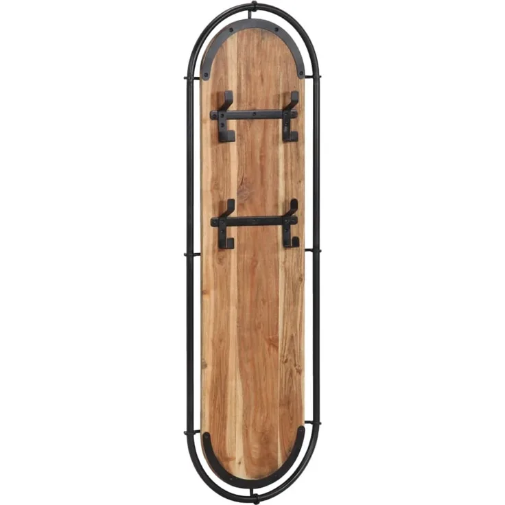 vidaXL Wandgarderoben mit 4 Haken 2 Stk. Massivholz Akazie 4013504
