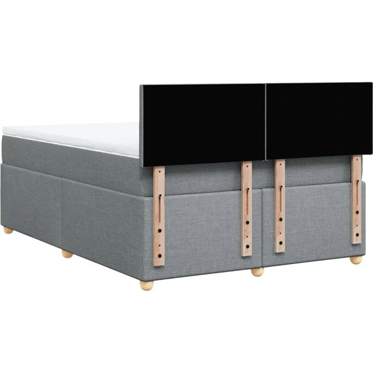 vidaXL Boxspringbett mit Matratze Hellgrau 140x190 cm Stoff 3288968 – Bild 8