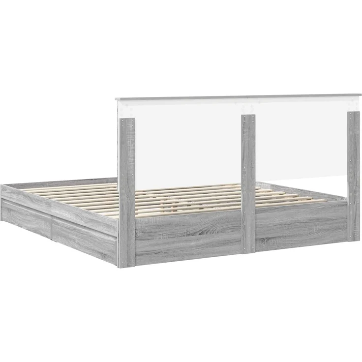 vidaXL Aufbewahrungsbett Graues Sonoma 180 x 200 cm Holzwerkstoff 3411185 – Bild 9