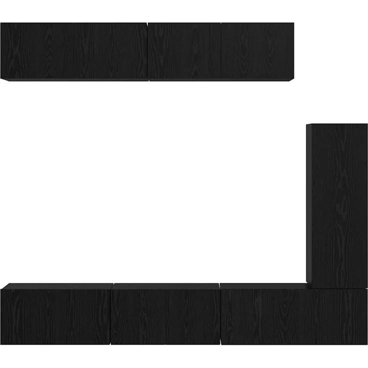 vidaXL TV-Schrankset 6 pcs Schwarz Eichen-Optik Holzwerkstoff 3393265 – Bild 9