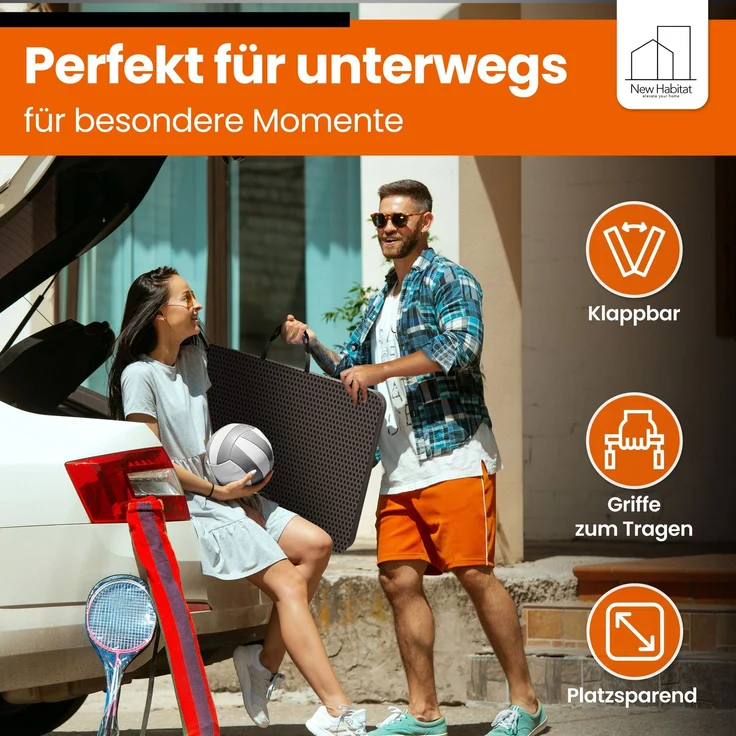 NewHabitat Buffettisch klappbar – Gartentisch klappbar aus Polyrattan I Biertisch wetterfest & faltbar I Stabiler Klapptisch für Garten, Festivals, Camping & Outdoor-Events (Schwarz) 180 x75 x75 cm – Bild 4