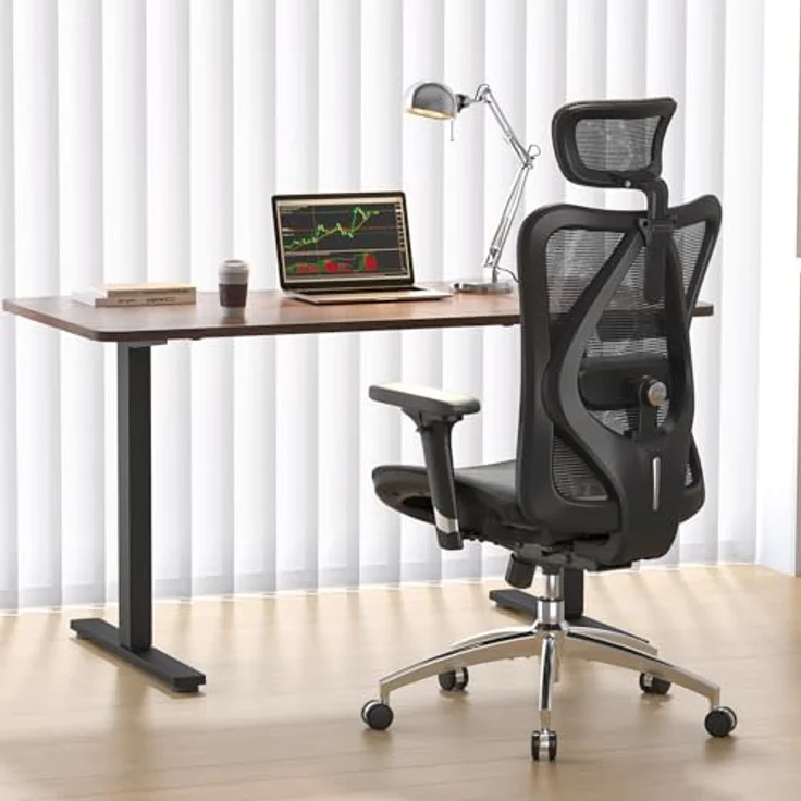 SIHOO M57 Ergonomischer Bürostuhl, Chefsessel mit 3D verstellbare Armlehne und Lendenwirbelstütze, Hautfreundliche Netz-Hochlehne, Schreibtischstuhl bis 150kg/330LB Belastbar(schwarz) – Bild 3