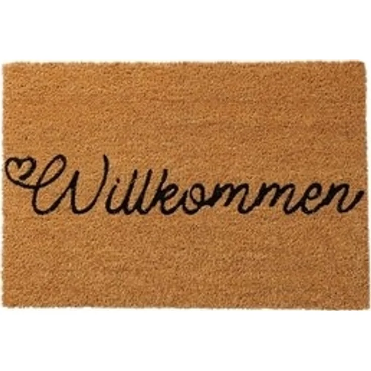 BOLTZE Fußmatte Fußmatte WILLKOMMEN natur mit schwarzer Schrift 60x40cm Kokosfaser und – Bild 4