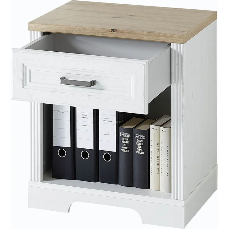 InnoStyle Rollcontainer JASMIN mit 1 Schubkasten Pinie weiß Nachbildung 54x39x62 cm – Bild 2