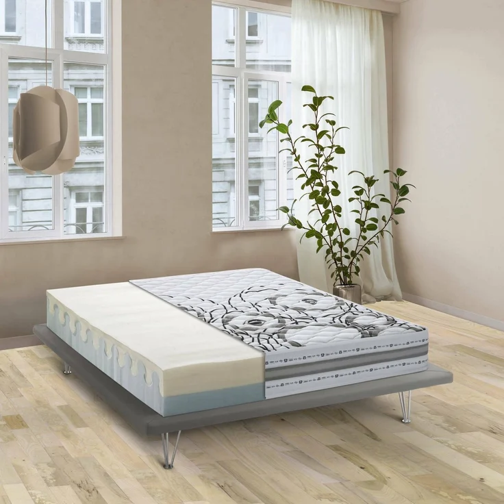 Talamo Italia - Serafina-Einzelmatratze, Matratze aus Memory-Schaum und Wasserschaum, 100 % Made in Italy, milbenhemmend und hypoallergen, 80 x 190 x 22 cm