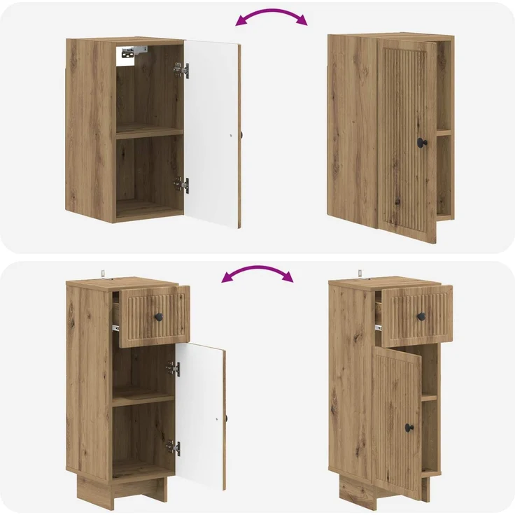 vidaXL 3-teiliges Badezimmer-Schranksystem EDE Artisan-Eiche 3417746 – Bild 8