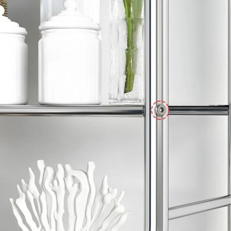 GarveeLife Toilettenregal, 3-stufiges Multifunktionsregal für das Bad, Regal Über der Toilette mit Aufbewahrungskörben, Platzsparendes WC-Regal, Leicht zu Montieren, 50 x 25 x 160 cm, Silber – Bild 9
