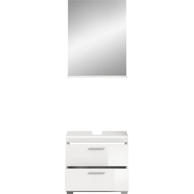 Xonox Scout Badkombination (B/H/T: 60x191x34 cm) in weiß Nachbildung und weiß Hochglanz tiefzieh – Bild 3