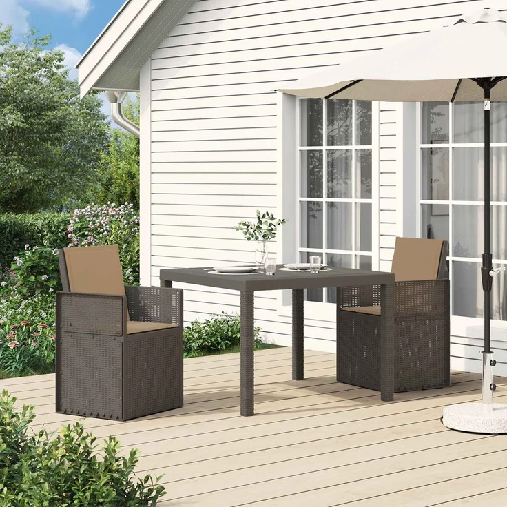 vidaXL Garten Esszimmerstühle 2 pcs Hellgrau und Taupe PP 8000012 – Bild 1