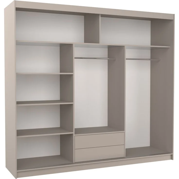 Schiebetürenschrank Schrank Nr. 490 in Cashmere matt- Spiegel 235 x 215 x 59 cm – Bild 2