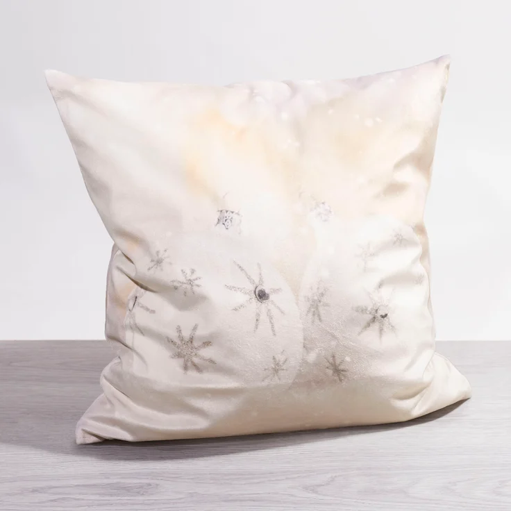 Kissen Deko beige Weihnachtsschmuck 40x40 Polyester kissenbezug Dekokissen – Bild 1