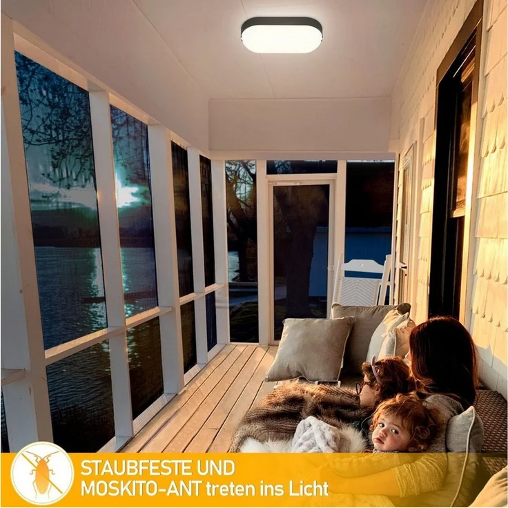Clanmacy LED Wandleuchte 2-10X LED Feuchtraumleuchte Wasserdicht Deckenleuchten IP54 4000K, Tageslichtweiß – Bild 4
