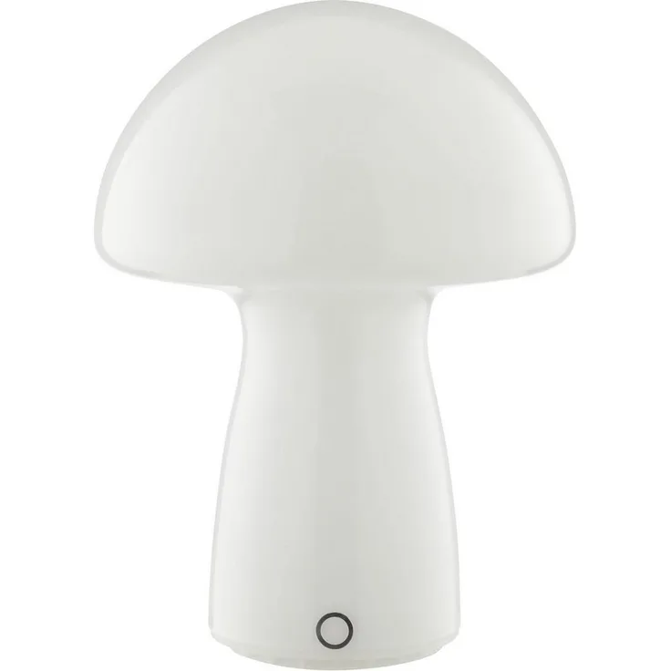 Brilliant LED Tischleuchte Erik, Dimmfunktion, LED fest integriert, Warmweiß, Pilzleuchte aus Glas mit Akku, 250 lm, 2700 K, H 22 cm, dimmbar