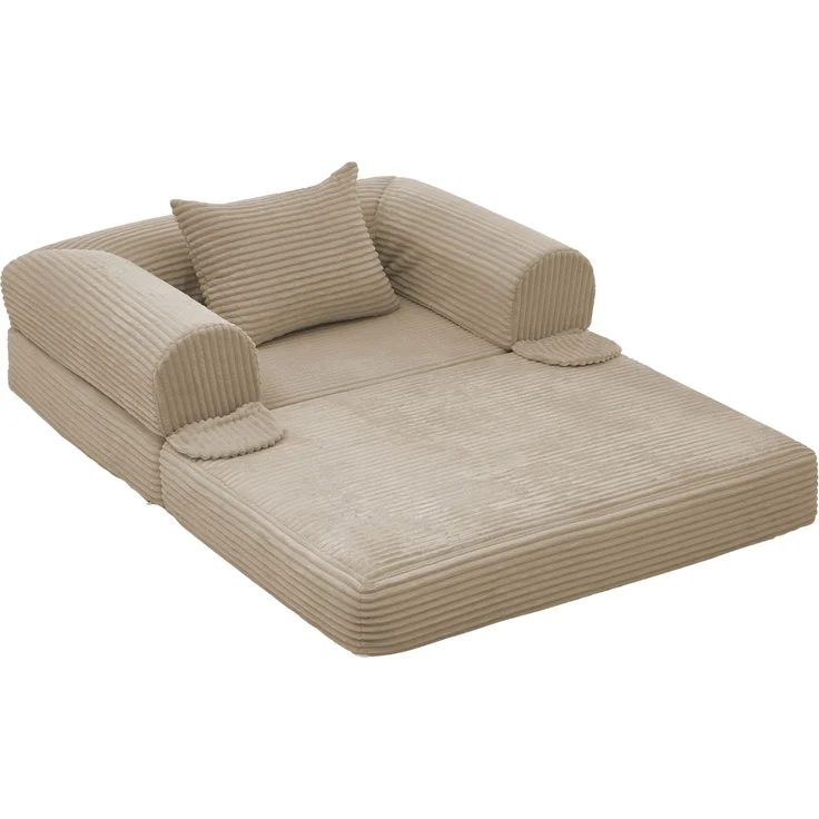 ZUBALIYA SchlafSofa mit Cordbezug, mit Schaumstoffpolsterung, ohne aufwendige Montage, für Wohnzimmer und Apartments – Bild 11