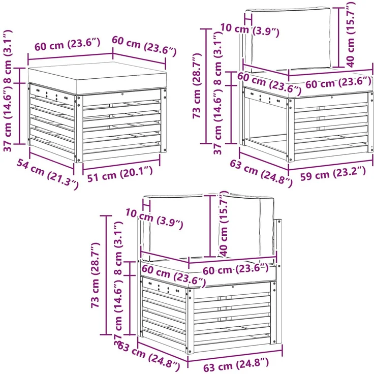 vidaXL Outdoor-Sofagarnitur 8 stk. 8-Sitzer Weiß und Beige Polyester 3392313 – Bild 8