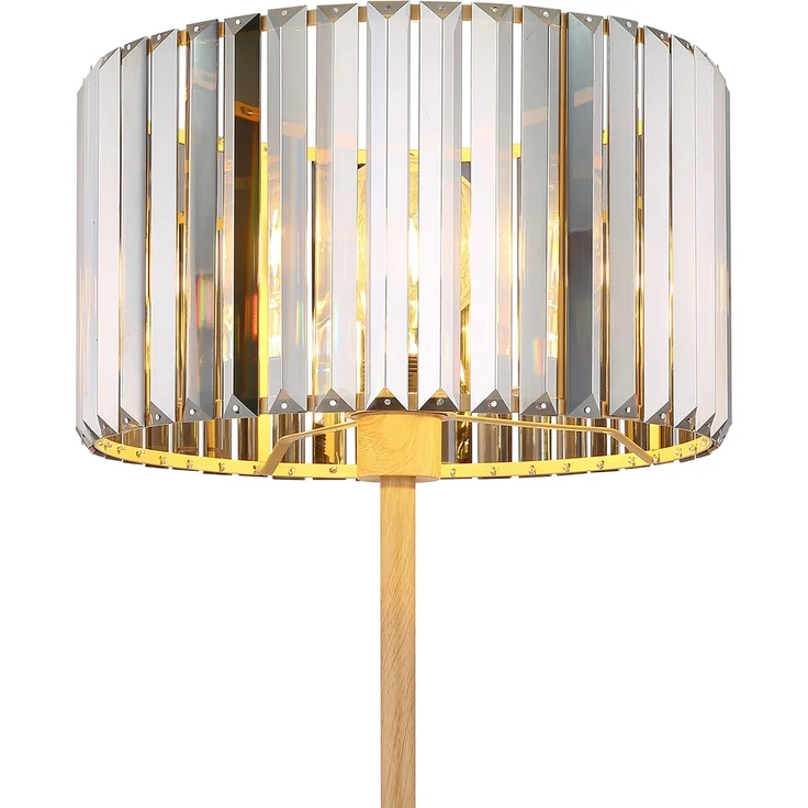 Moderne LED Stehlampe mit Lampenschirm aus Rauchglas Kristall, Höhe 150cm – Bild 7