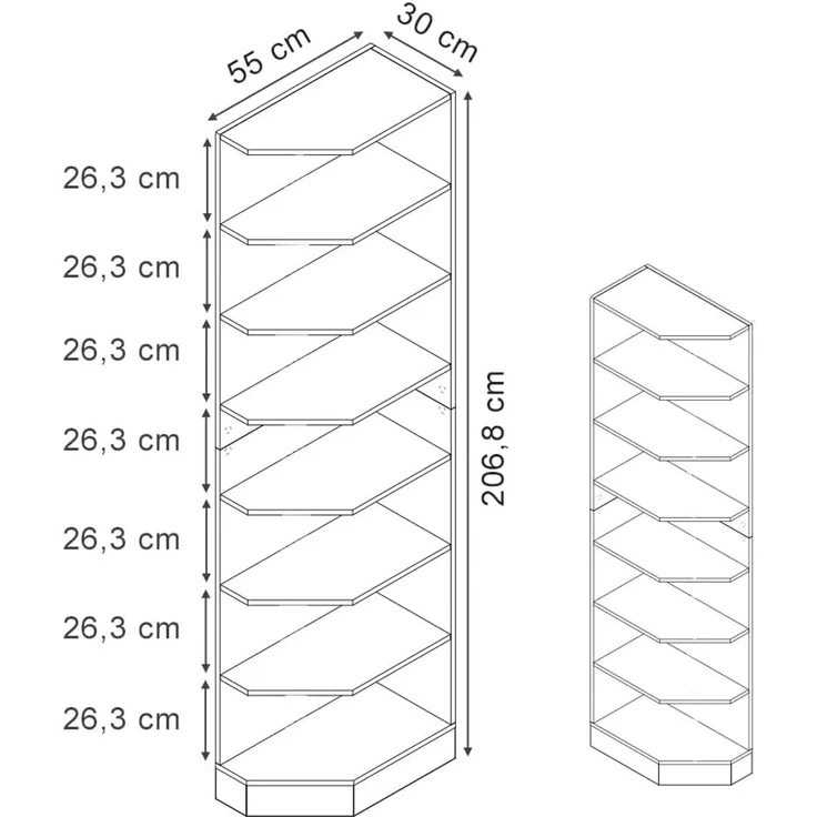 Vicco Küchenregal R-Line, Weiß/Weiß 30 cm | mit 7 Fächern – Bild 3