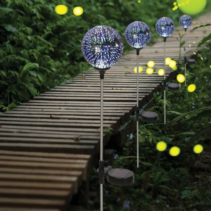 Solar-Leuchte Glaskugel, 3D-Effekt, 1 LED weiß – Bild 2