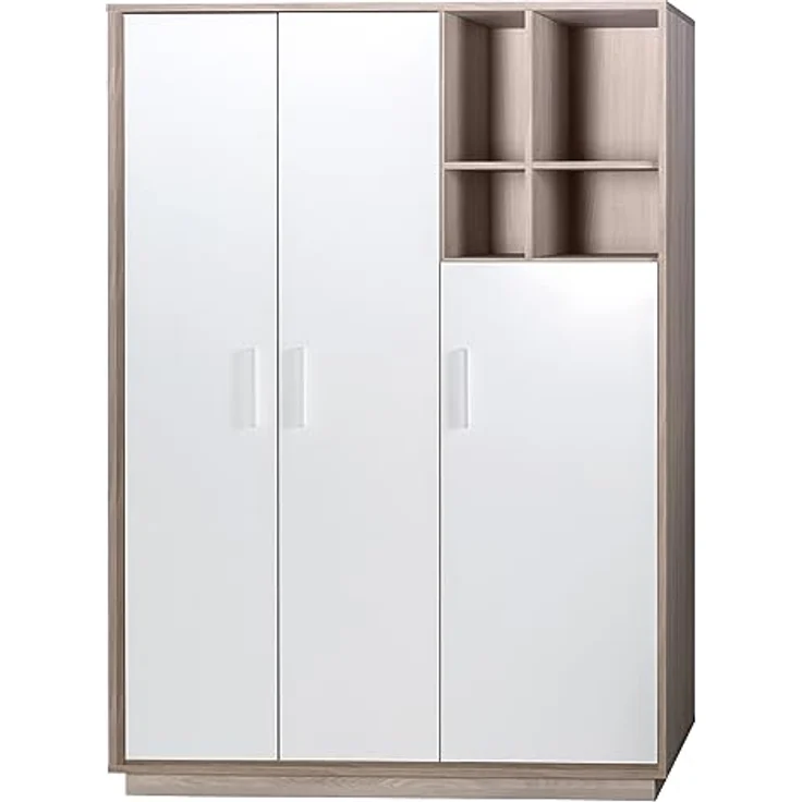 roba Kinderzimmerset 'Olaf' 3-teilig - Bett 70 x 140 - Kleiderschrank 3-türig - Weiß / Luna Elm – Bild 8