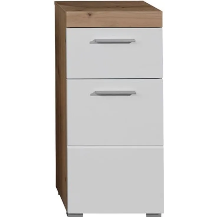 Trendteam 'Amanda' Midischrank, Holz, 79 x 31 x 37 cm, Weiß/Eiche