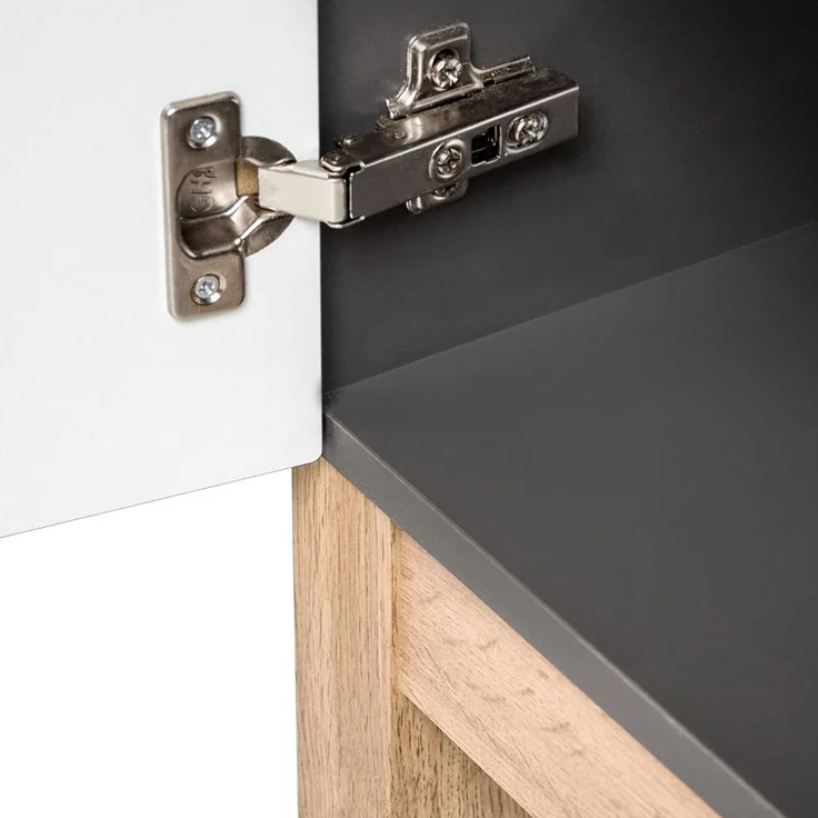 Badezimmer Hochschrank SOLNA-56 inkl. Standfüßen, Hochglanz grau, B x H x T ca. 35 x 187 x 33cm – Bild 7